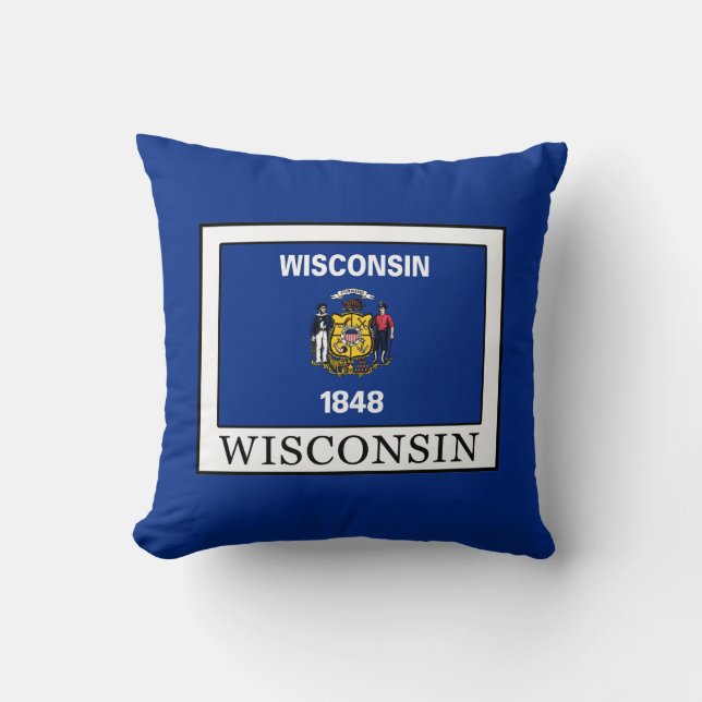 Wisconsin Throw Pillow (Front)