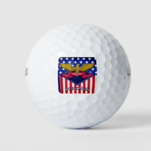 Wisconsin USA Flags Golf Balls