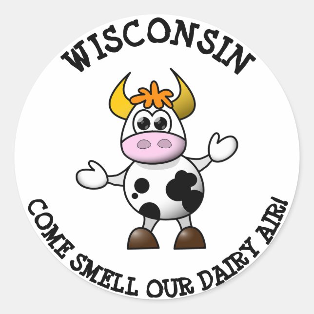 Wisconsin Venez sentir nos Stickers Dairy Air Drôl (Devant)