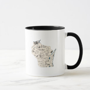 Wisconsin Vintage Picture Map Mug