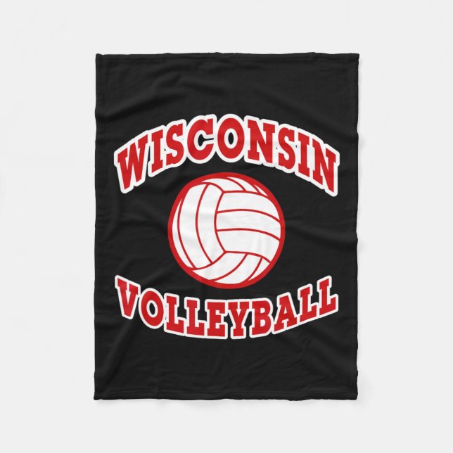 Wisconsin Volleyball Classic Style  Fleece Blanket (Front)