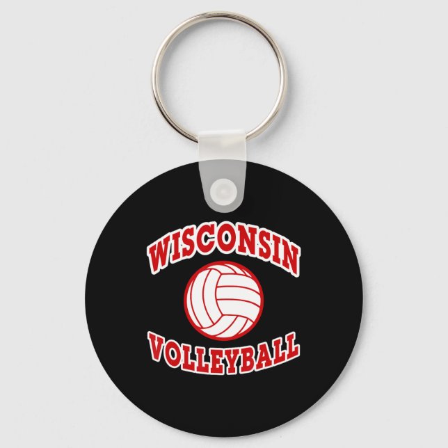 Wisconsin Volleyball Classic Style  Keychain (Front)