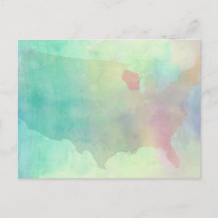 Wisconsin Watercolor Postcard