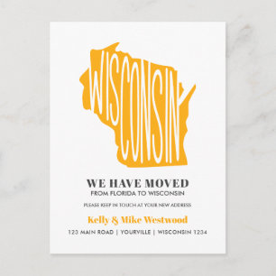 WISCONSIN We've moved New address New Home Postcar Postcard