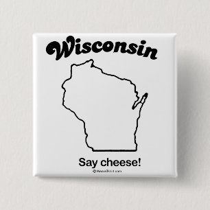 WISCONSIN "WISCONSIN STATE MOTTO" T-shirts and Gea 2 Inch Square Button