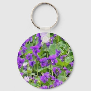 Wisconsin Wood Violets Keychain