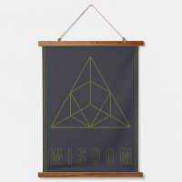 Wisdom affirmation poster yellow geometric origami