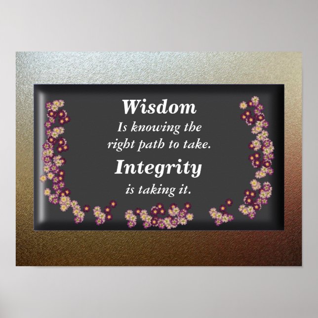 Wisdom and Integrity Poster (Front)