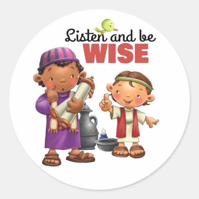 Wisdom Bible verse kids sticker page (Front)