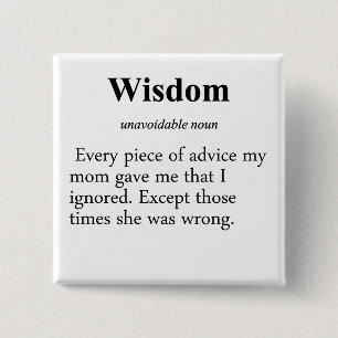 Wisdom Definition 2 Inch Square Button