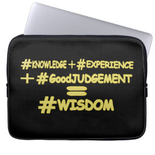"WISDOM EQUATION" Cute Expression Design. Buy Now Laptop Sleeve