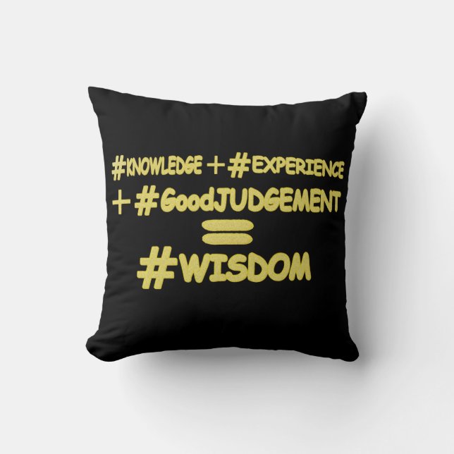 "WISDOM EQUATION" Cute Expression Design. Buy Now Throw Pillow (Front)
