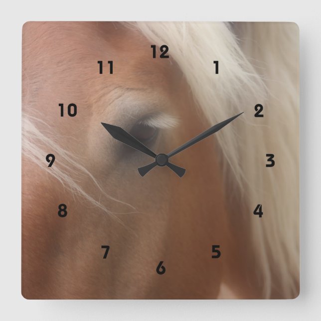 Wisdom Eye Of A Horse Animal Square Wall Clock (Front)