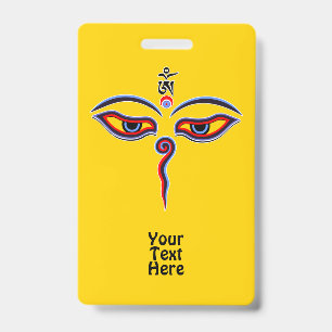 Wisdom Eyes Of Buddha - Bodhnath temple eyes Badge