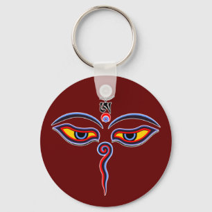 Wisdom Eyes Of Buddha - Bodhnath temple eyes Keychain