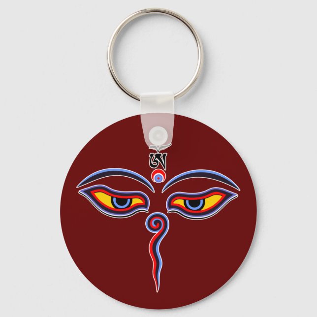 Wisdom Eyes Of Buddha - Bodhnath temple eyes Keychain (Front)