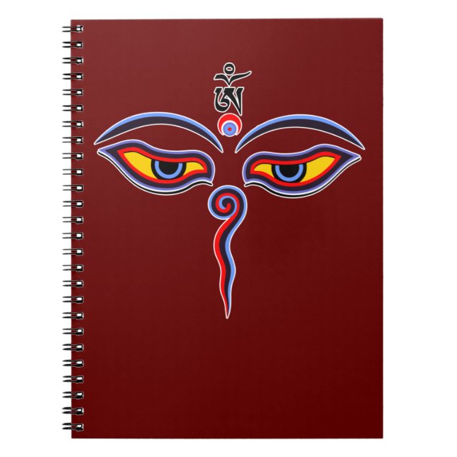 Wisdom Eyes Of Buddha - Bodhnath temple eyes Notebook (Front)