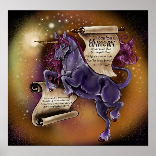 Wisdom from a Unicorn, Poster Print (Front)