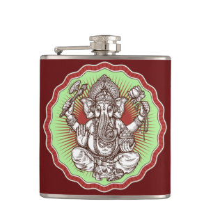 Wisdom Ganapati India Hindu Lord Ganesha Elephant Hip Flask