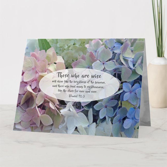 Wisdom Hydrangeas Pastor Appreciation Card (Front)