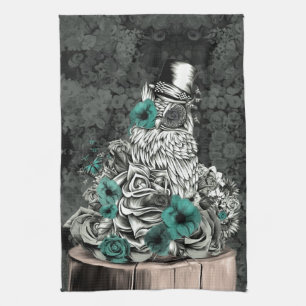 Wisdom in nature floral owl kitchen towel