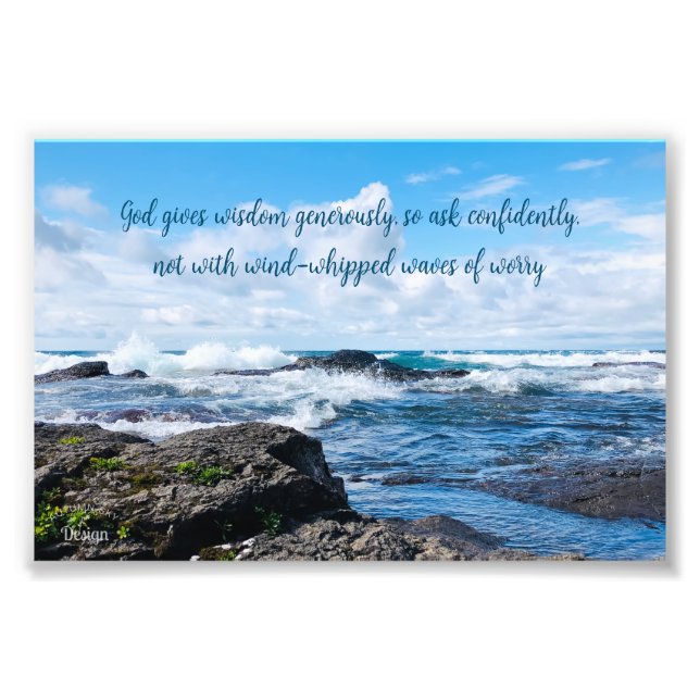 Wisdom Inspirational Blue Waves Photographie (Devant)