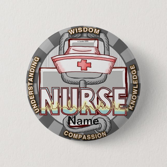 Wisdom nurse  2 inch round button (Front)