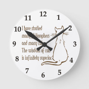 Wisdom of Cats Round Clock