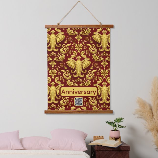 Wisdom & Prosperity: The Regal Elephant Symbol Wal Hanging Tapestry (Bedroom)