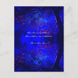 Wisdom Quote Blue Forest Reflection Postcard