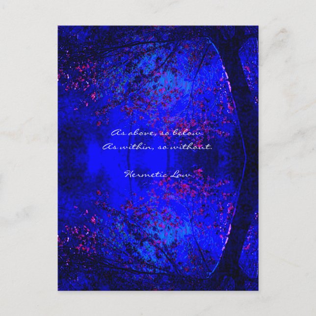 Wisdom Quote | Blue Forest Reflection Postcard (Front)