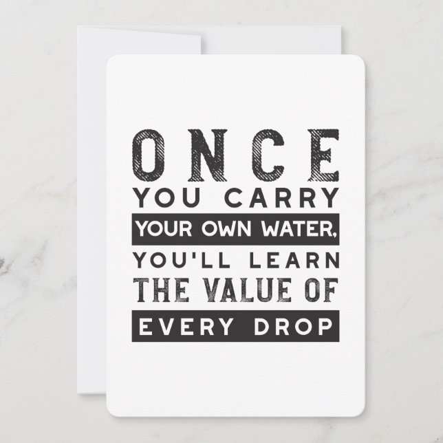 Wisdom Quote Design - Value of Every Drop Holiday Card (Front)