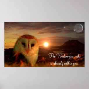 Wisdom Quote, Owl Artwork Poster