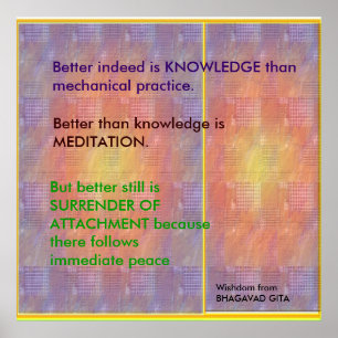 WISDOM Quotes from Bhagavad Gita Poster