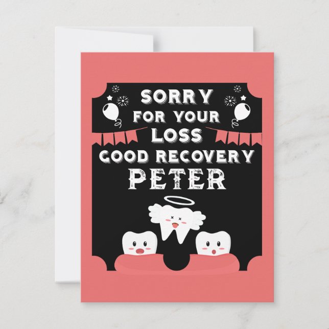 Wisdom Teeth Extraction Get Well Card (Front)