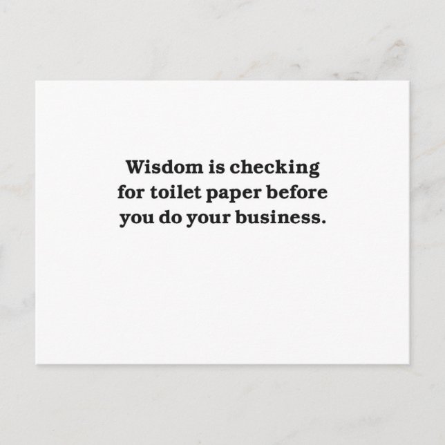 Wisdom (toilet paper check) postcard (Front)