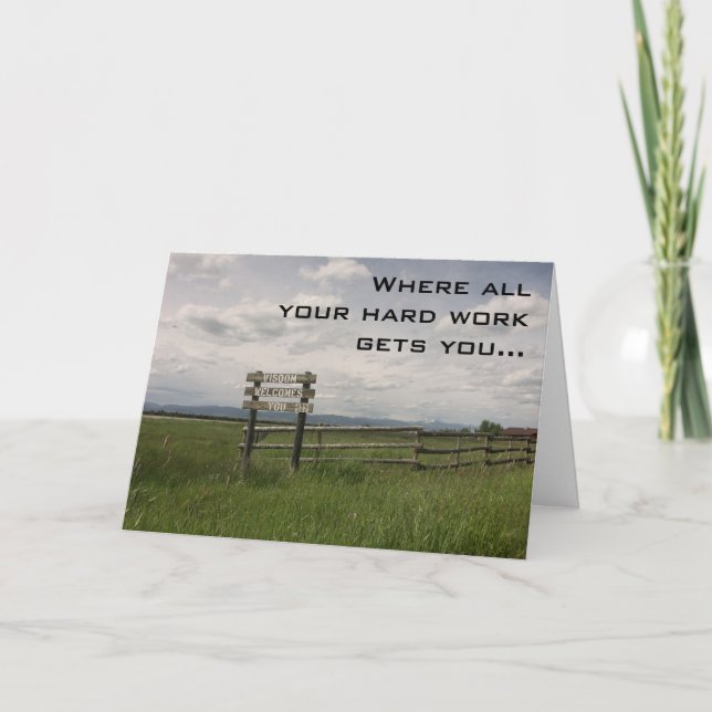 Wisdom welcomes you retirement card (Front)