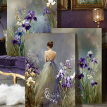 Wisdom's Muse Purple Iris Ballgown Set Vintage Wrapping Paper Sheet<br><div class="desc">Transform your furniture and craft projects with the enchanting Wisdom's Muse collection. This heavyweight decoupage set features three coordinating watercolour designs showcasing an elegant woman in a flowing ballgown surrounded by a dreamy iris garden. Rich purple and lavender iris blooms mingle with delicate white flowers and golden grasses against soft,...</div>