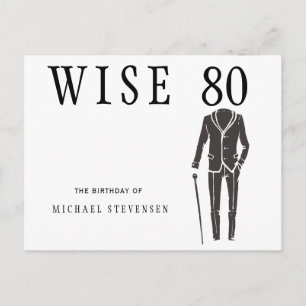 Wise 80 hommes noirs et blancs invitation annivers
