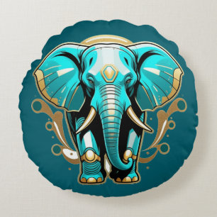 Wise as an Elephant Brushed Polyester Round Pillow