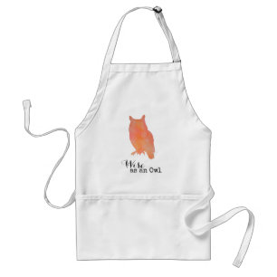 Wise as an Owl Typographical Watercolor Standard Apron