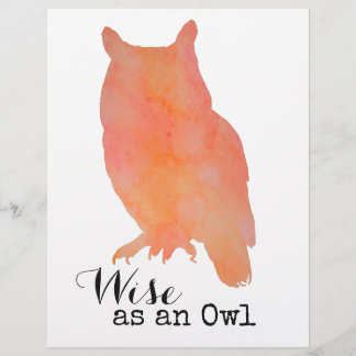 Wise as an Owl Woodland Watercolor