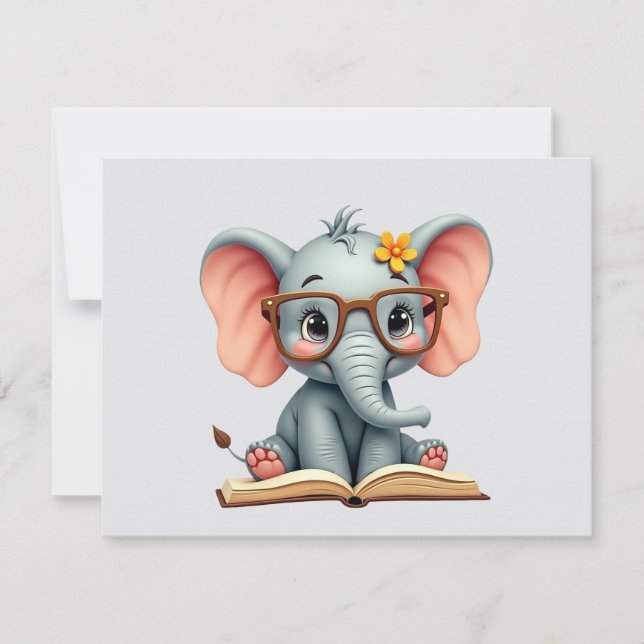 Wise Baby Elephant Card (Front)