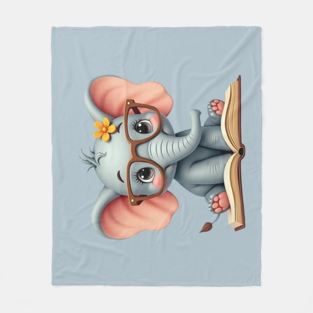 Wise Baby Elephant Fleece Blanket (Front)
