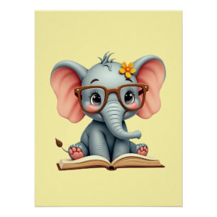 Wise Baby Elephant Poster