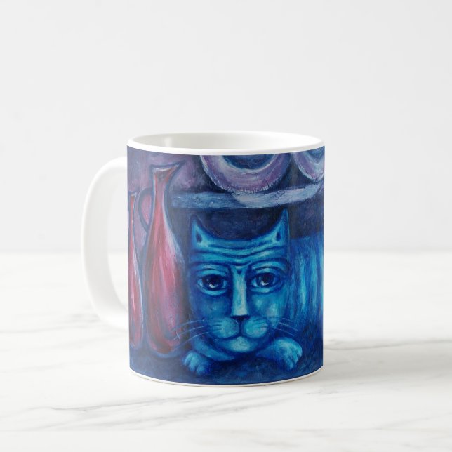 Wise Cat/Daydreamer&Nightthinker/Gift for CatLover Coffee Mug (Front Left)