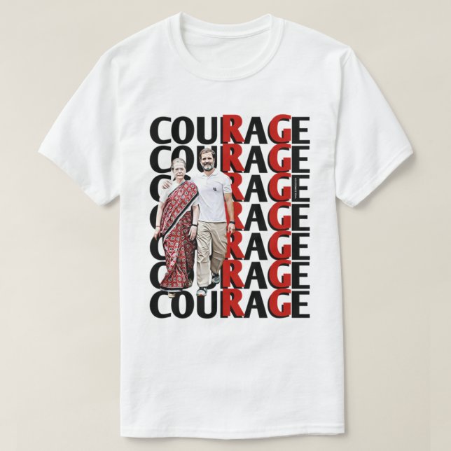 Wise Expression Courage of Rahul Gandhi T-shirt (Design Front)