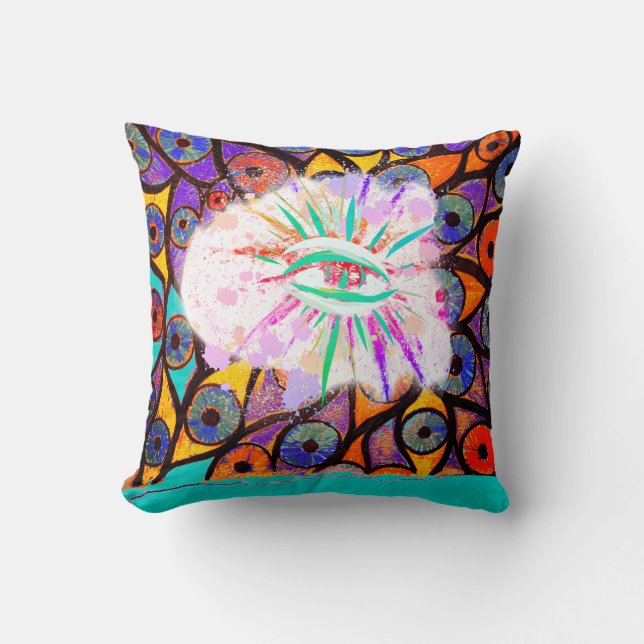 Wise Eye Mage Throw Pillow (Front)