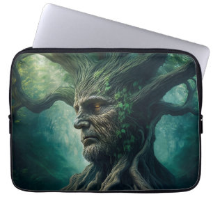 Wise Face in Ancient Tree Mystical Forest Laptop Sleeve