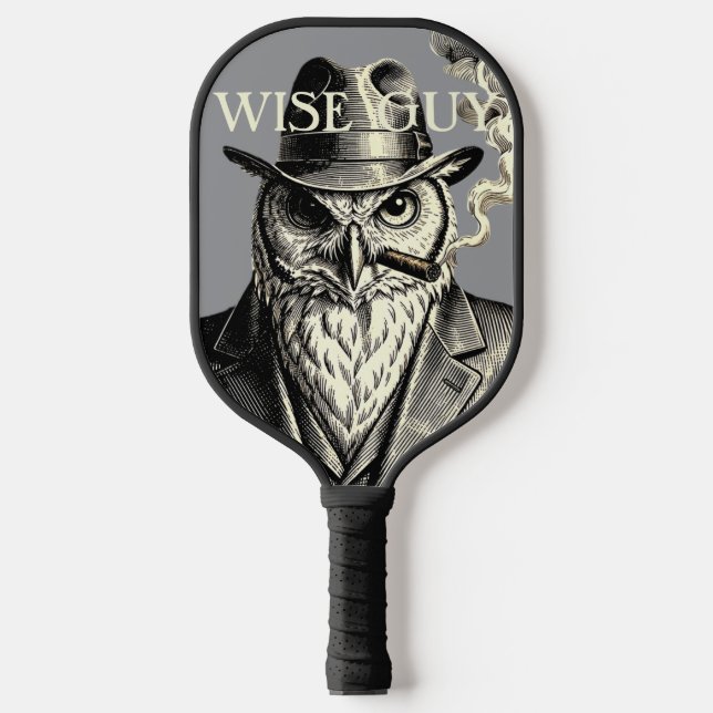 WISE GUY (cream/white typography) Pickleball Paddle (Front)